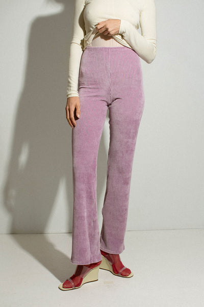 Lavender Cord Wide Leg Pant