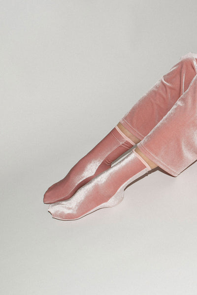 Light Pink Velvet Ankle Sock