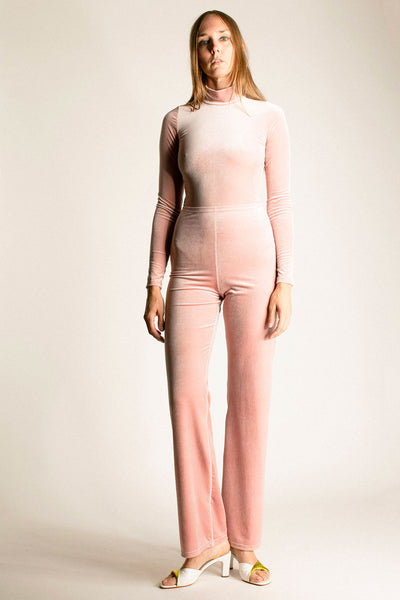 Light Pink Velvet Wide Leg Pant