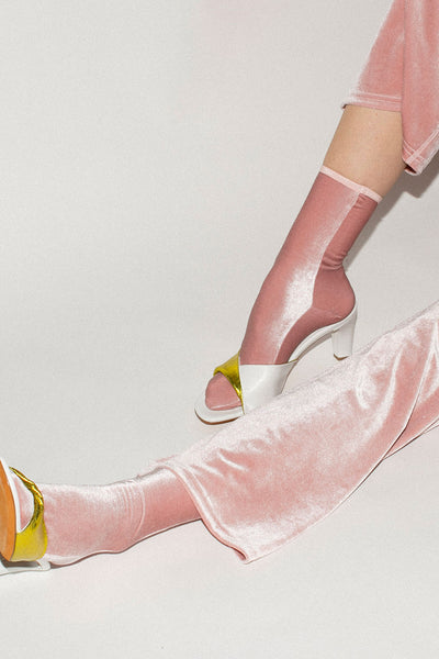 Light Pink Velvet Wide Leg Pant