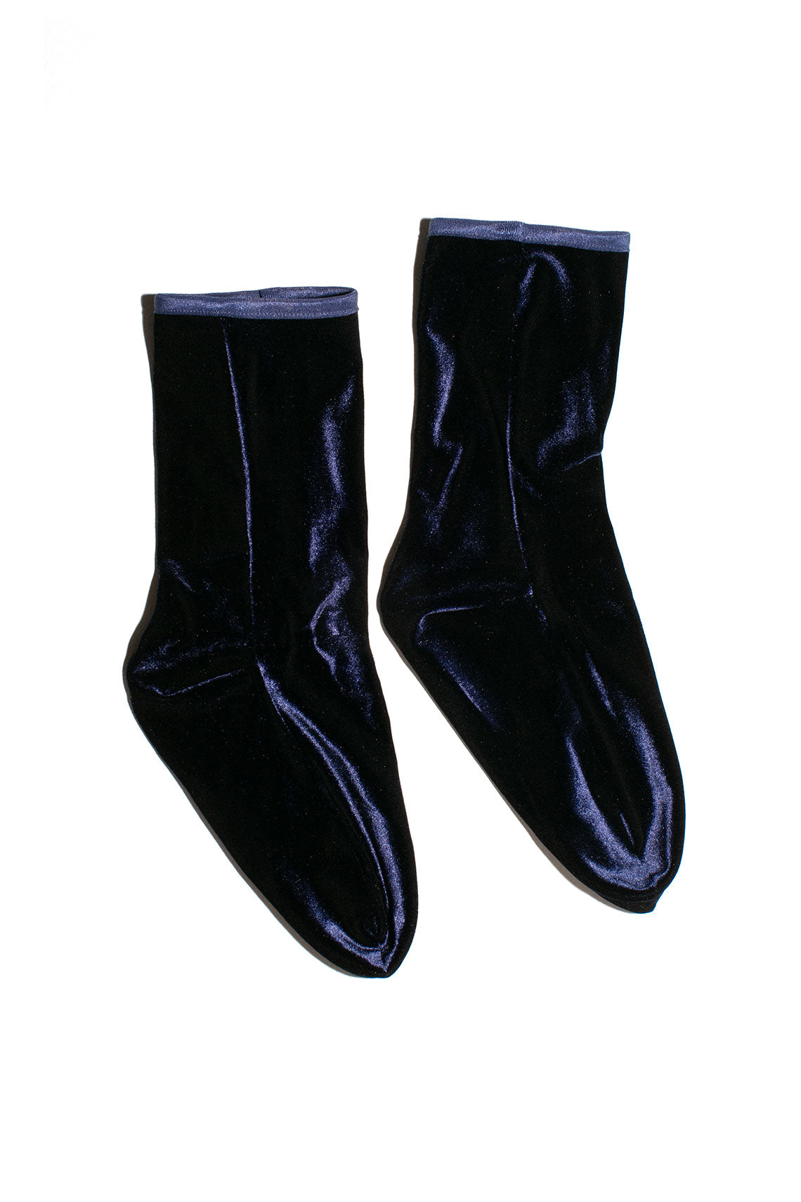 Navy Velvet Ankle Sock