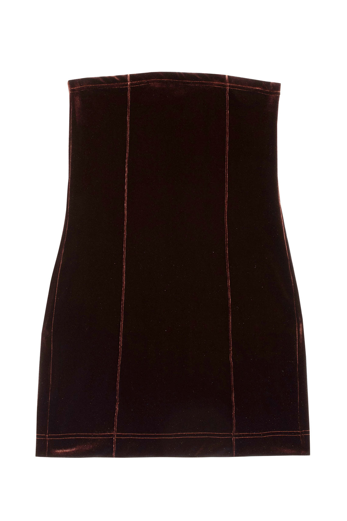 Nut Velvet Tube Mini Dress