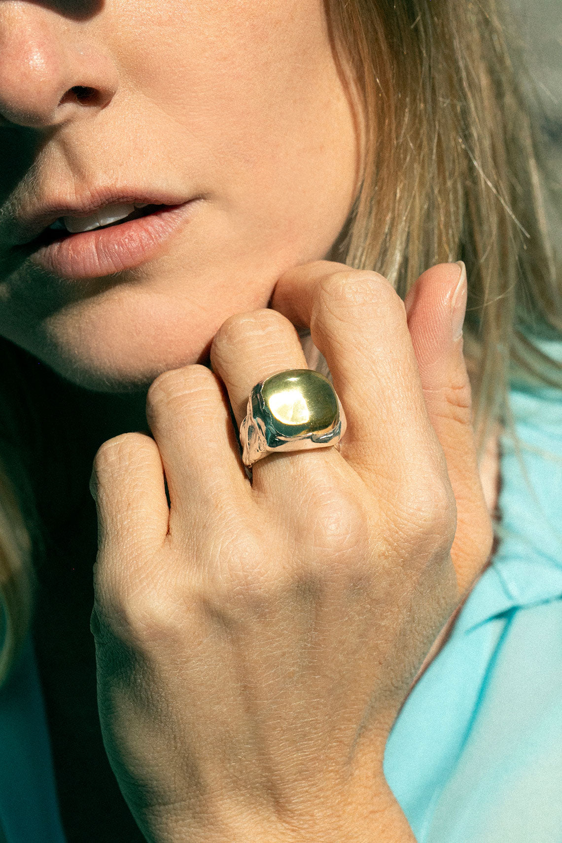 Silver & Lemon Quartz Boya Ring