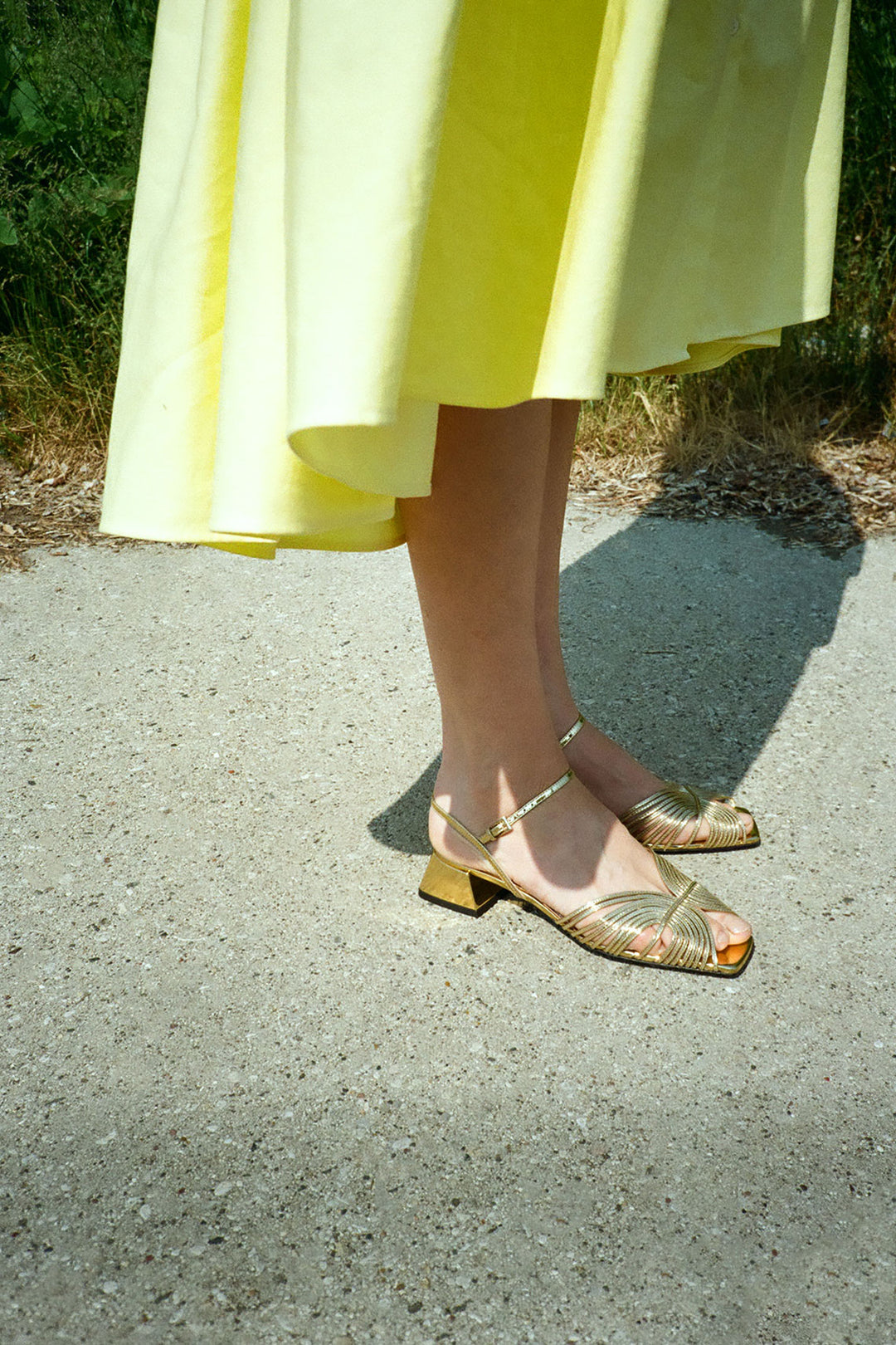 SALE 20% OFF - Suzanne Rae - 70's Gold Strappy Low Sandal – BONA DRAG