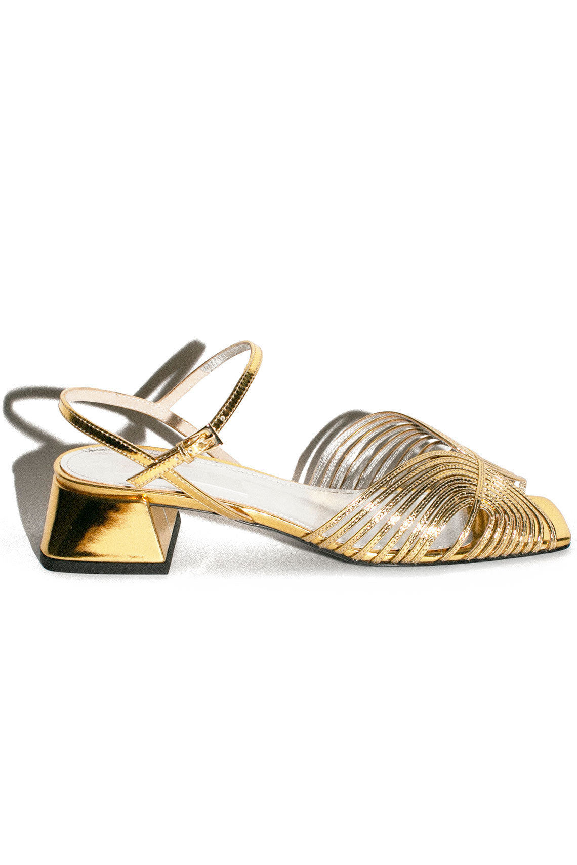 70's Gold Strappy Low Sandal