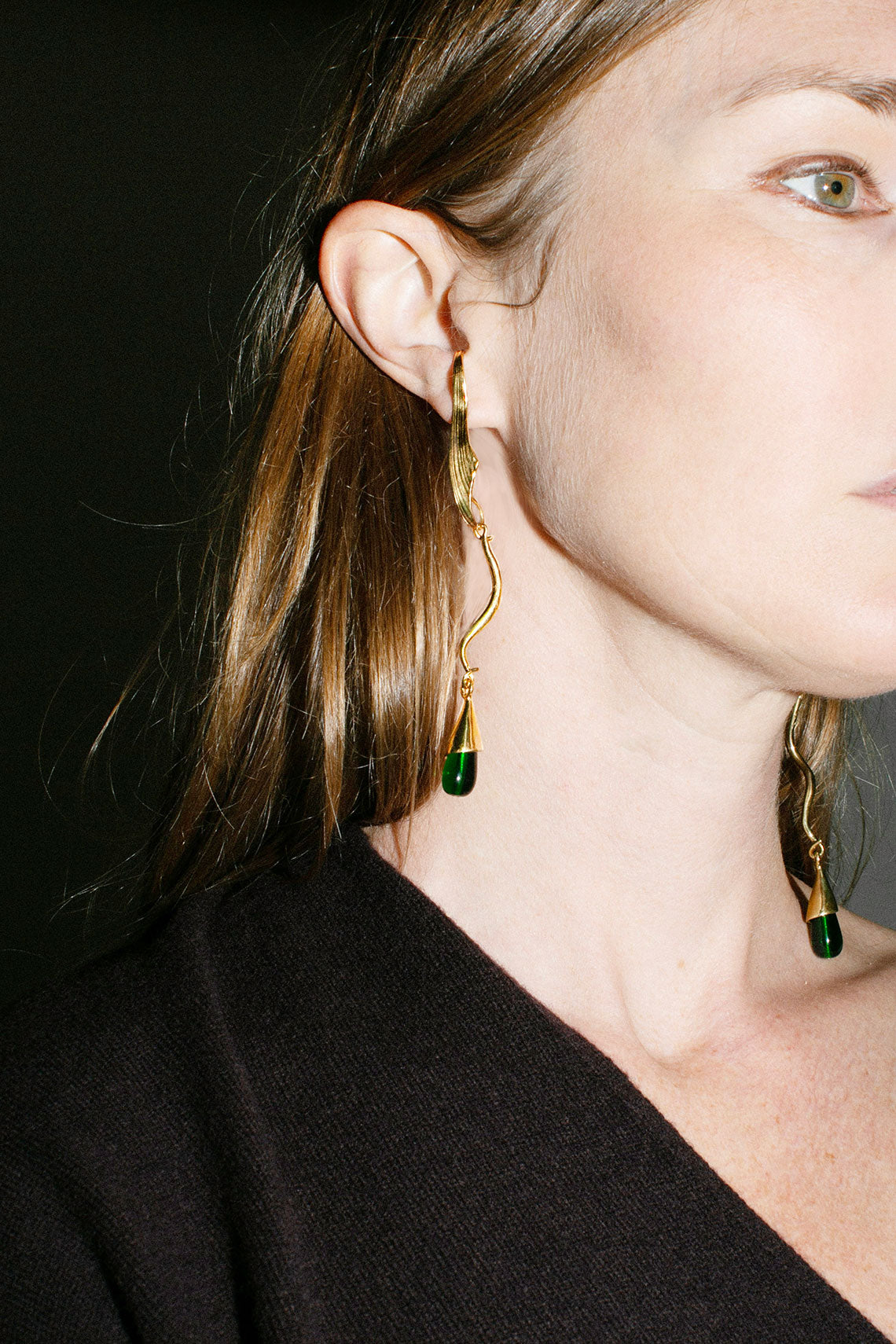 Brass Grapevine Earring Set