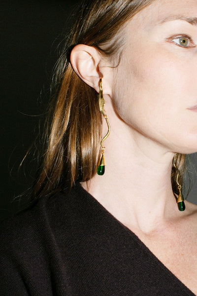 Brass Grapevine Earring Set