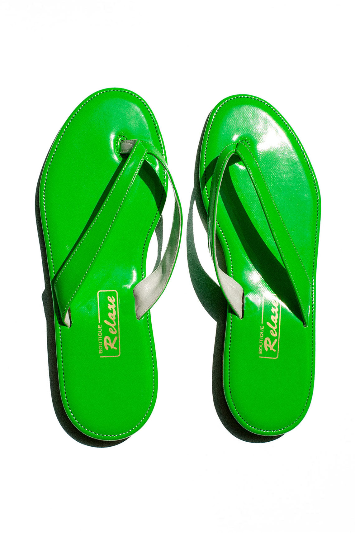 Lime Green Patent Slipper Sandal