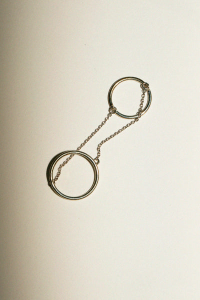 Silver Double Wire Chain Ring