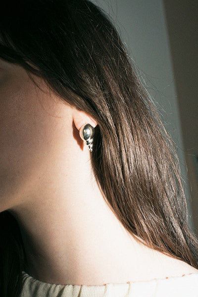 Silver Concha Earrings