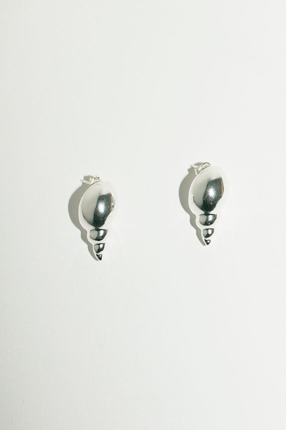 Silver Concha Earrings