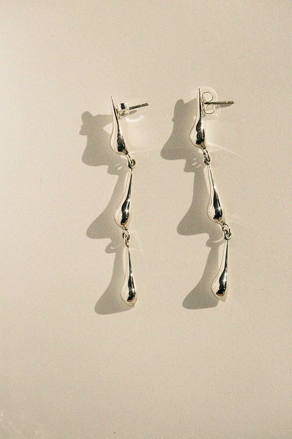 Silver Lor Triple Bump Earrings
