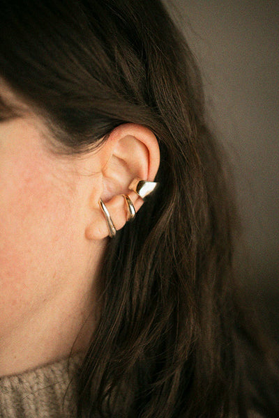 Silver Small Bubble Ear Cuff