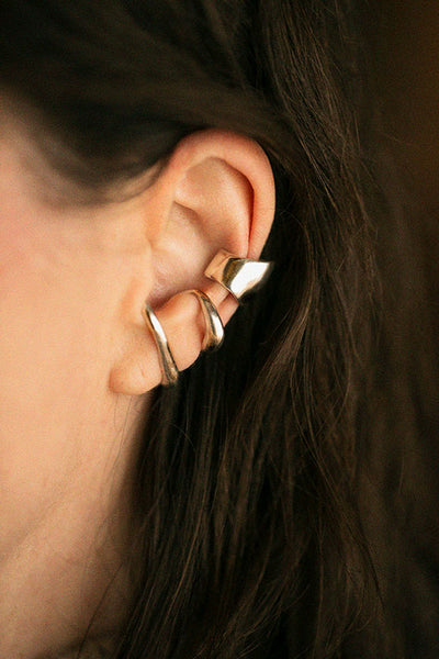 Silver Small Bubble Ear Cuff