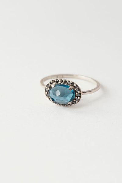 Blue Topaz Amulet Ring