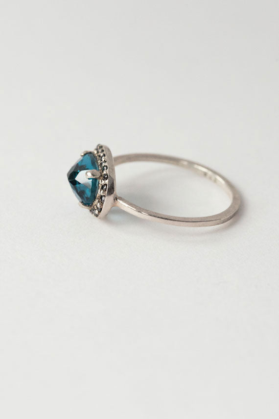 Blue Topaz Amulet Ring