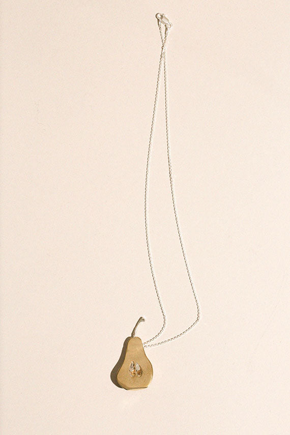 Brass Pear Necklace