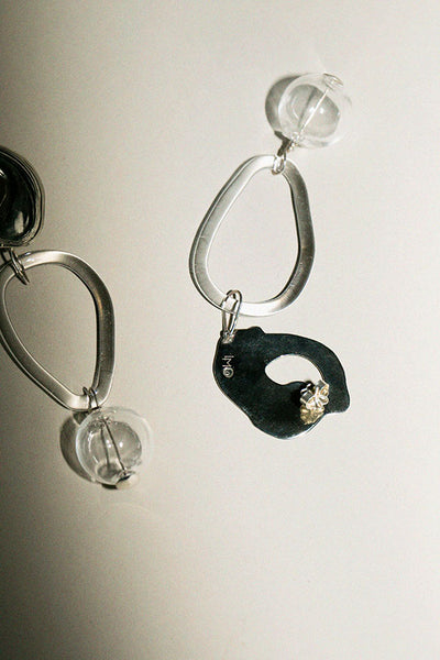 Clear Glass Bauble Hoops