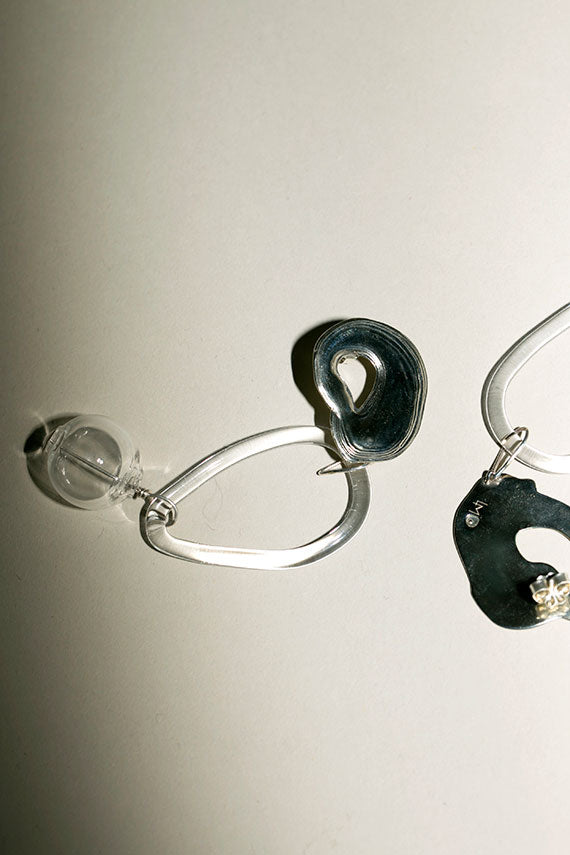 Clear Glass Bauble Hoops