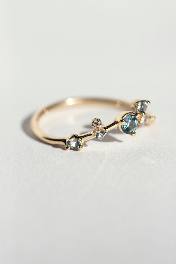 Organic Triangle Sapphire Ring