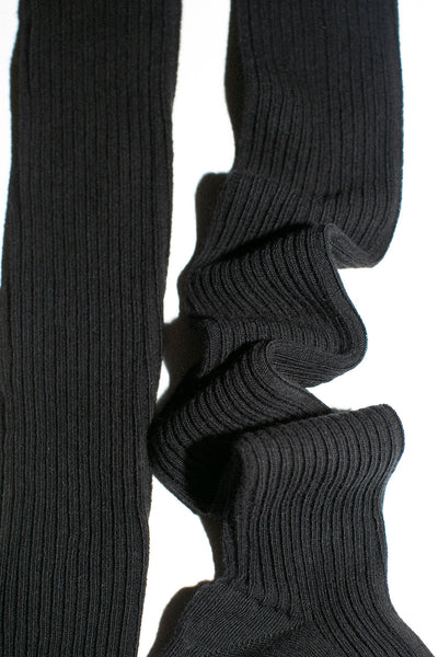 Baserange socks in black ribbed knit