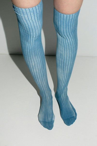 Isatis Blue Overknee Sock