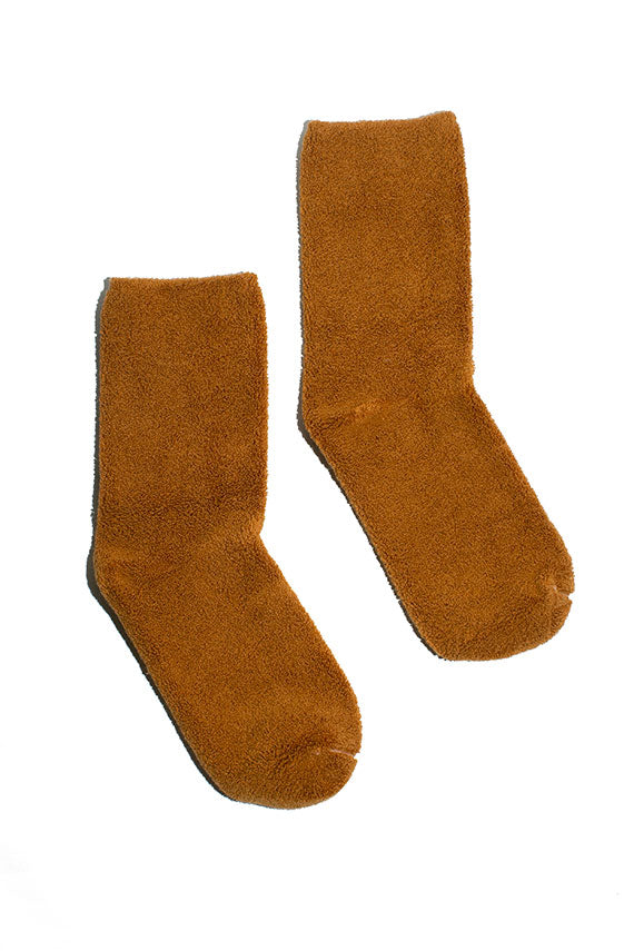 Rusty Brown Buckle Overankle Socks