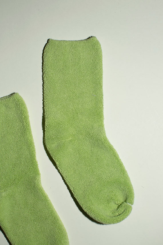 Soft Green Buckle Overankle Socks