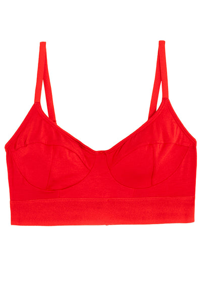 Baserange soft cup bralette in yuam red bamboo