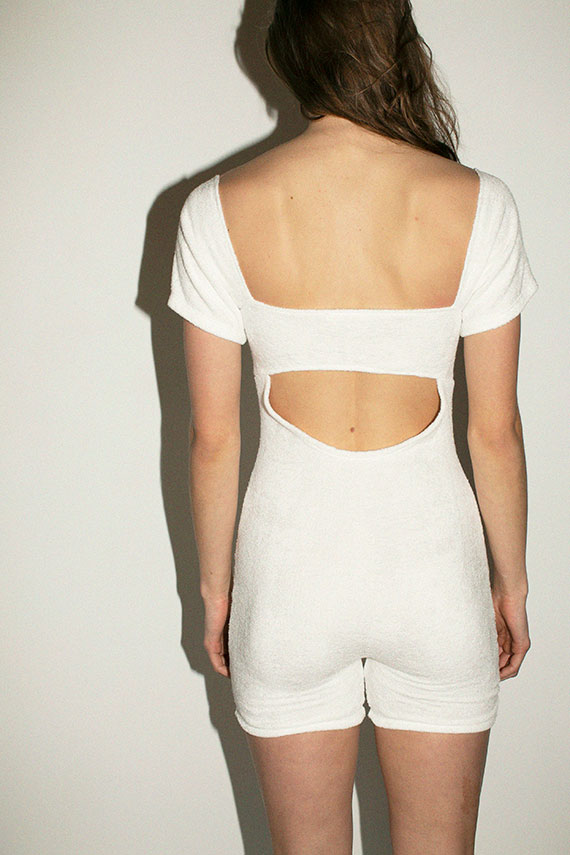 Cutout back on the Buci terry playsuit
