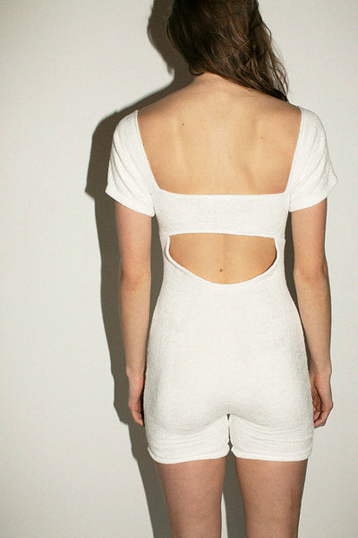 Cutout back on the Buci terry playsuit