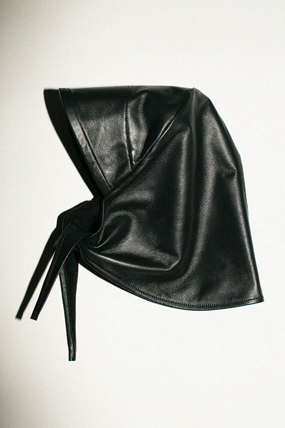 Black Lambskin Bonnet