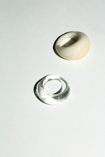 Cream Murano Small Bulb Ring