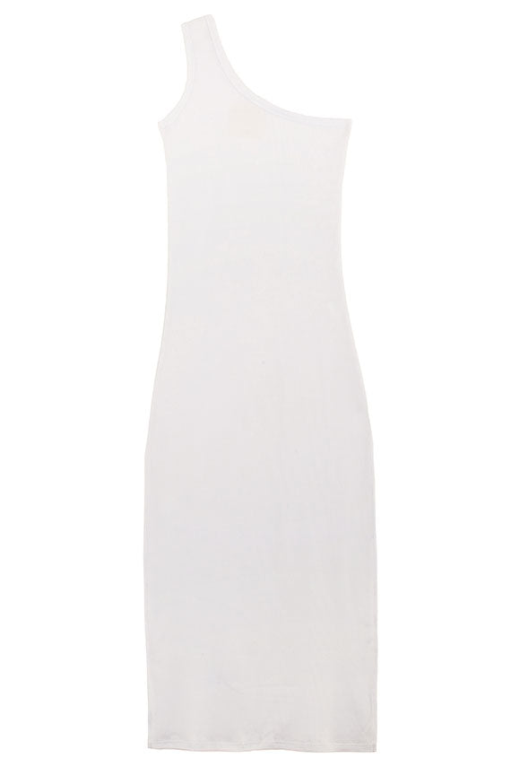 Delfina Balda - Basic Color White One Shoulder Dress – BONA DRAG
