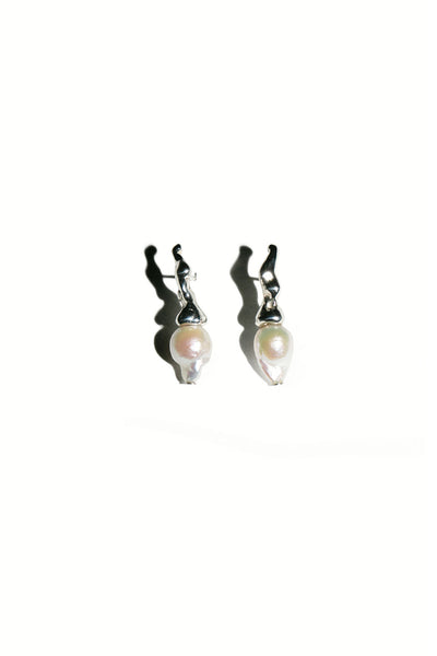 Silver Pearl Sprig Earrings