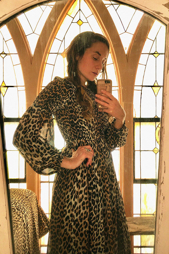 Leopard Printed Georgette Dress