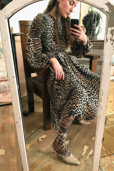 Leopard Printed Georgette Dress