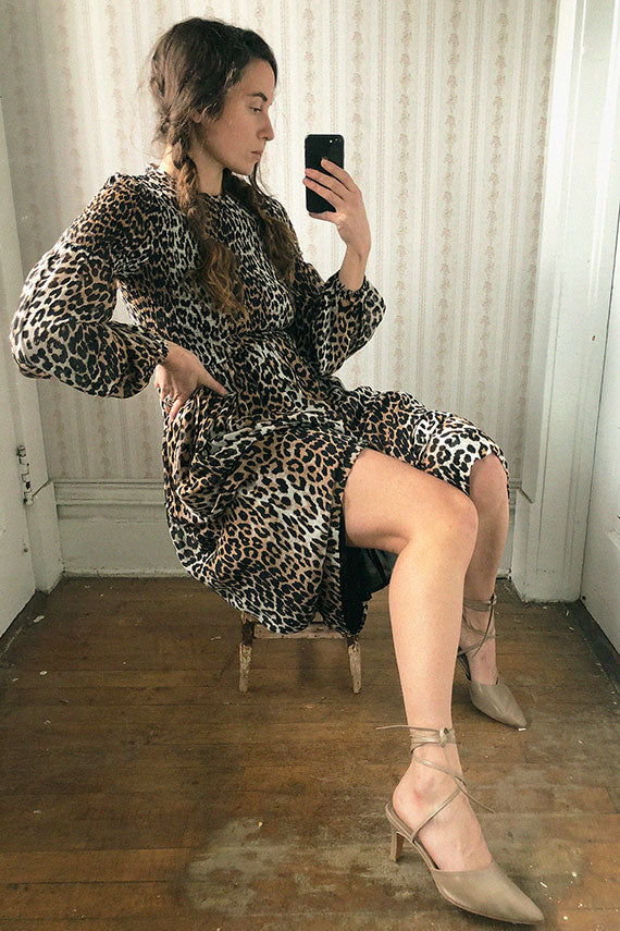 Leopard Printed Georgette Dress