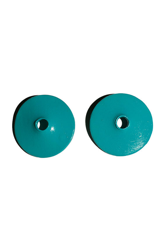 Githan Coopoo aqua cymbal earrings