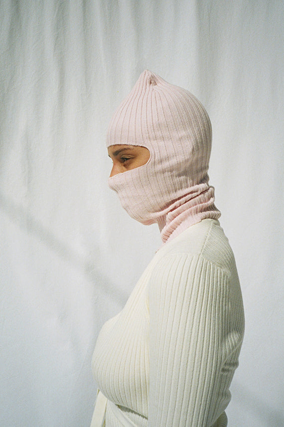 NWOT GIU GIU BAMBINA NONNA HELMET SKI MASK FLORA BLUR GREEN KNIT BALACLAVA Giu Giu x KkCo Nonna Balaclava in Earth Marble Dye main image 2