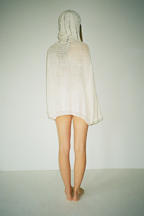 White Anin Hooded Crochet Top