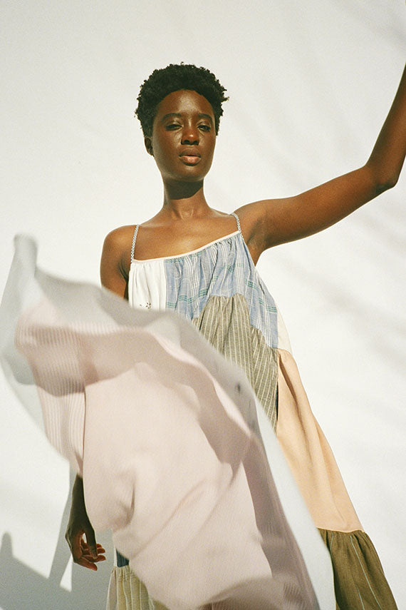 La Runion - Neutral Patchwork Dress  BONA DRAG
