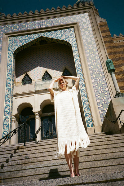 White Handwoven Leno Dress