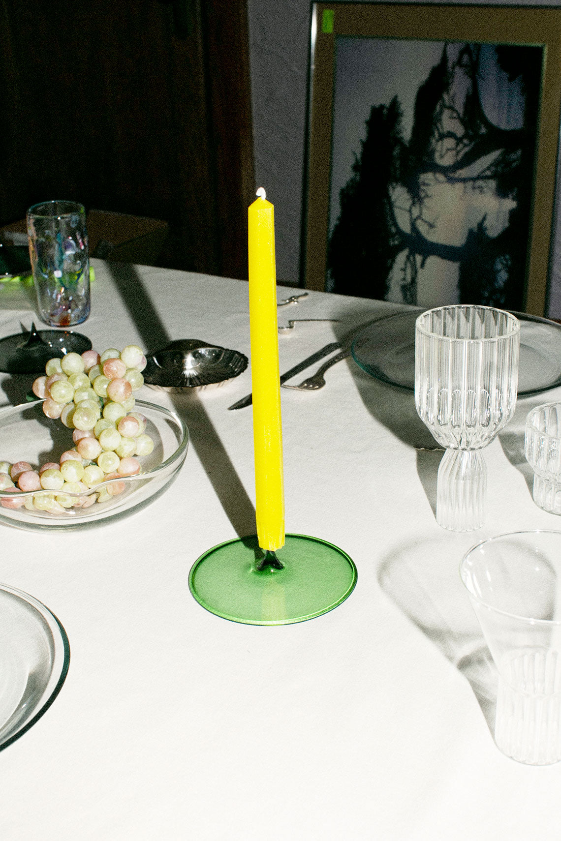 Green A La Pointe Candle Holder