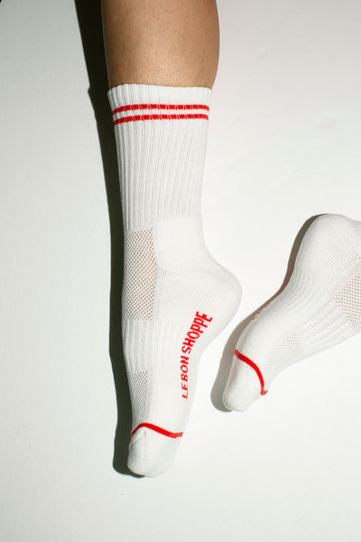 Clean White Boyfriend Sock