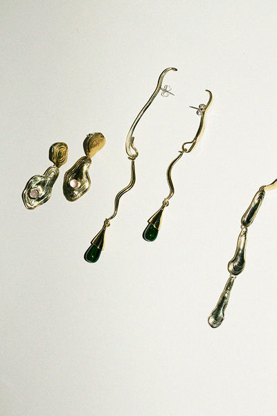 Brass Lava Drop Earrings