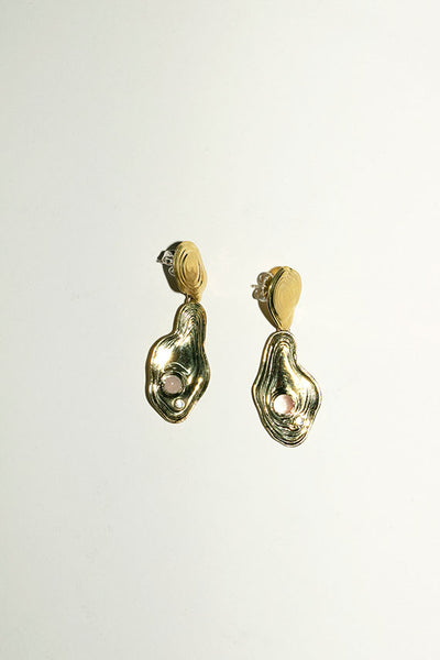 Brass Lava Drop Earrings