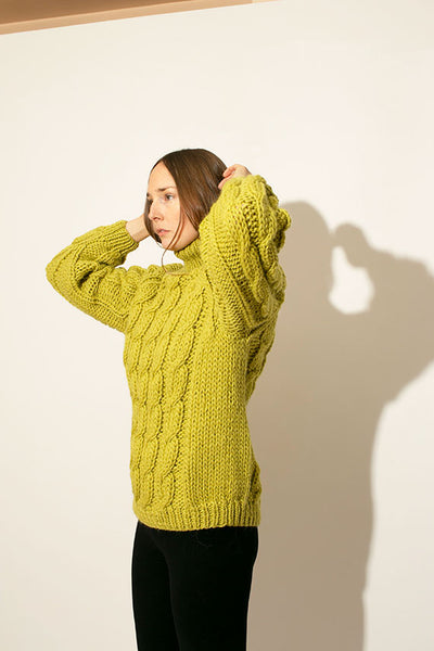 Limetree Cable Knit Roll Neck
