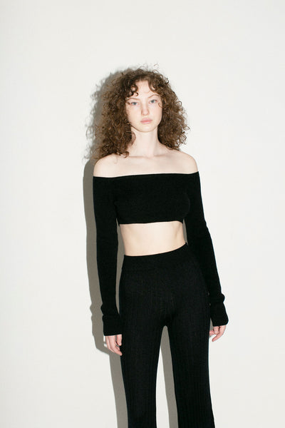 Black Cashmere Gina Crop Sweater