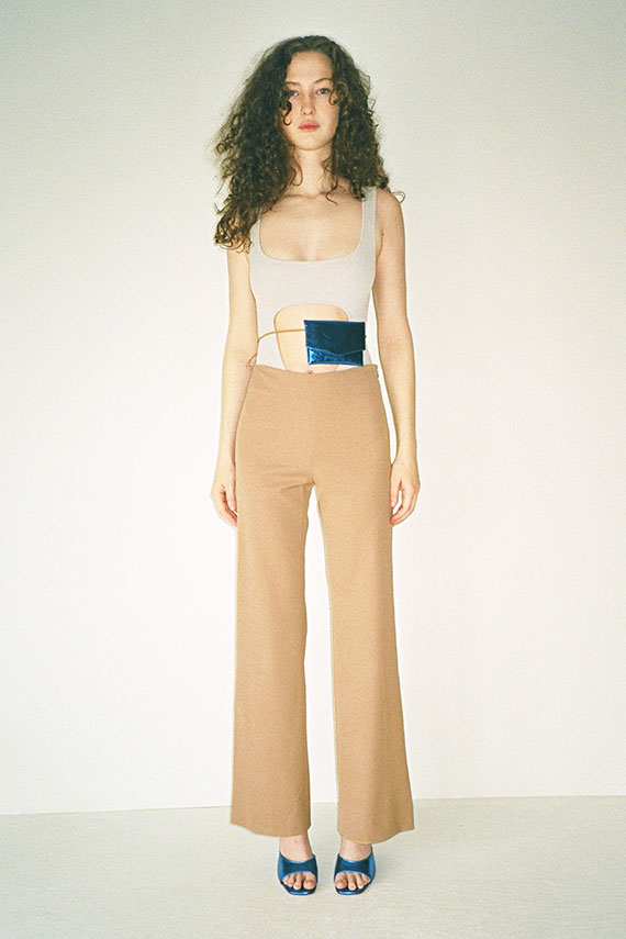 maryam nassir zadeh bodysuit MNZ leather bags camel echo trousers and maryam nassir zadeh shoes